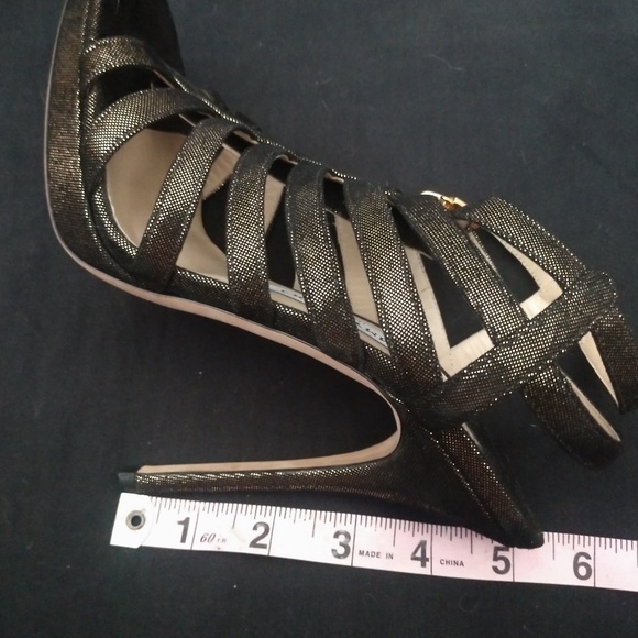 Jimmy Choo - Black/Bronze Metallic Glenys Shoes - Picture 8 of 8